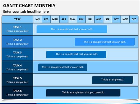 Gantt Chart Monthly Powerpoint Template Sketchbubble