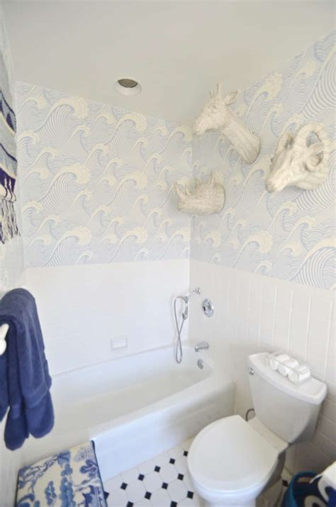How To Removable Wallpaper At Charlotte S House Small Bathroom