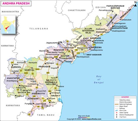 Andhra Pradesh Travel Districts And City Information Map