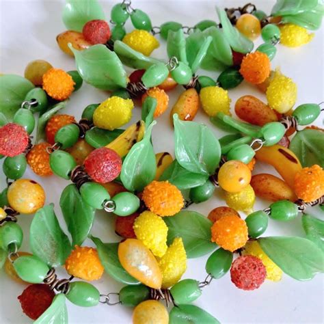 Vintage Italian Venetian Art Glass Bead Necklace Wired Fruit Salad