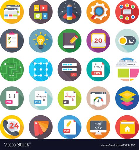 Web Design And Development Icons 15 Royalty Free Vector