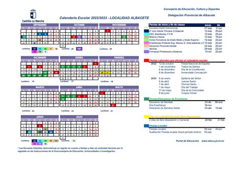 Calendario Escolar Albacete 2022 2023 Federal Poverty Imagesee