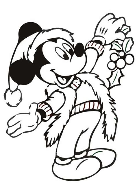 Mickey Mouse On Christmas Coloring Page Free Printable Coloring Pages
