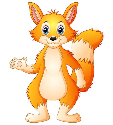 Premium Vector Cute Fox Cartoon Standing