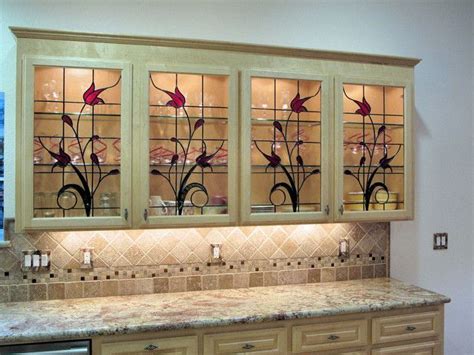 Stained Glass Cabinets Glass Kitchen Cabinet Doors Glass Shelves In