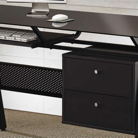 The inval america laura collection computer desk has a pedestal on each end. Coaster Computer Desk with Two Storage Drawers in Black ...