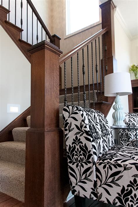 Summaryservice type metal stair railing design, fabrication, & installation provider name artistic alloys & design, 7145 e. Wrought iron spindles and oak railing two story home staircase. (With images) | Interior design ...