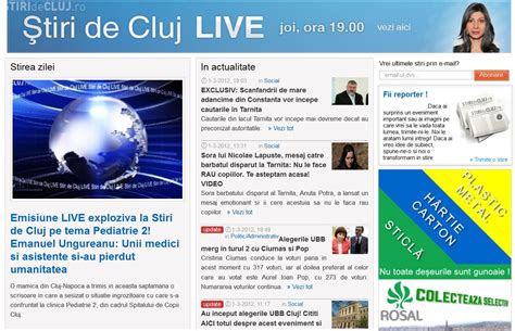 Aici gasesti cele mai noi stiri, comentarii si analize din lumea sportului romanesc si international Stiri de Cluj, cel mai citit site regional din Romania, cu ...