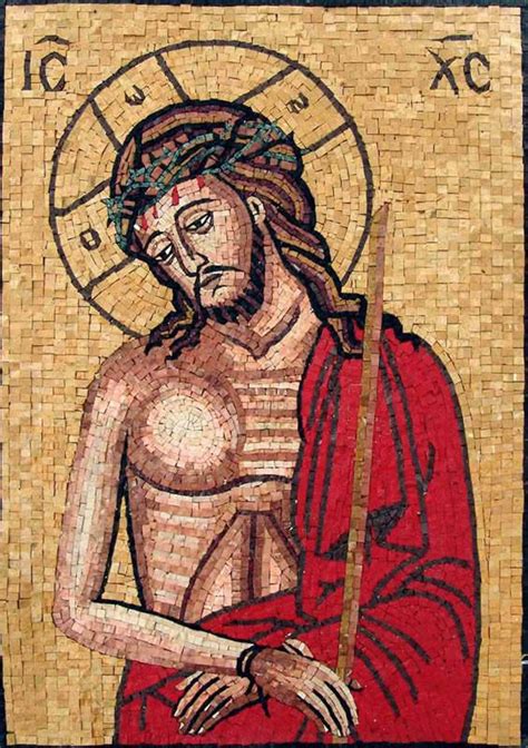 Jesus Red Robe Mosaic Mozaix Inc Custom Marble Mosaic For