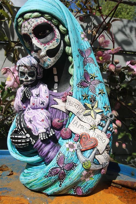 Pin By El Iron On Day Of Dead Sugar Skull Art Virgin Mary Art Skull