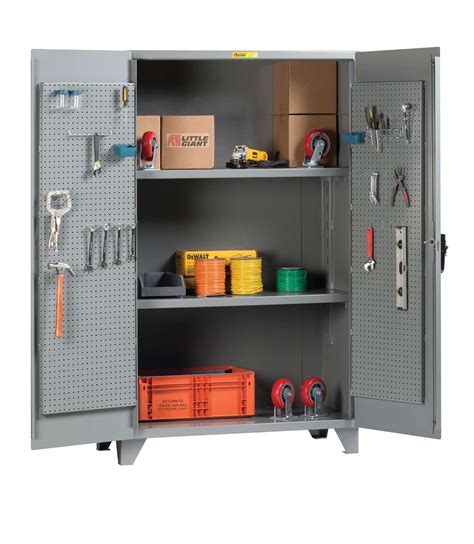 High Capacity Storage Cabinet With Pegboard Doors Little Giant