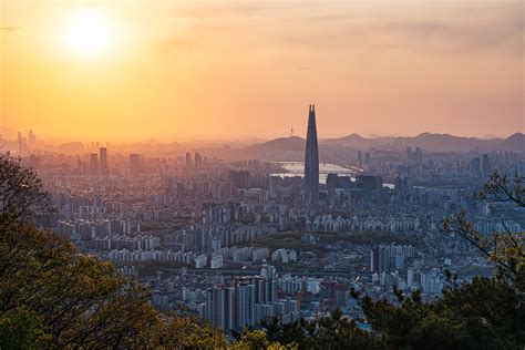 Cityscape Seoul Skyscraper South Korea Sunset Wallpaper Resolution