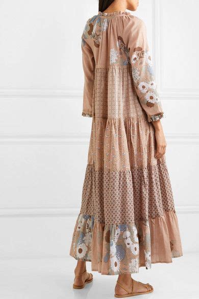 Yvonne S Hippy Tiered Printed Cotton Voile Maxi Dress Net A Porter