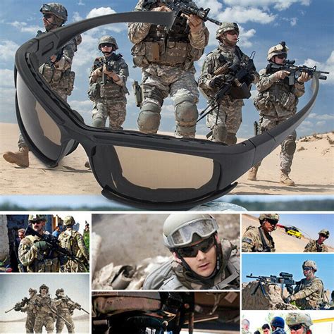 Mens Army Sunglasses Goggles Military Sun Glasses Tactical Uv400 4 Lens In Box Men S Accessories