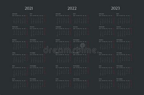 Annual Calendar Flat Vector Illustration Set Organizer Template For