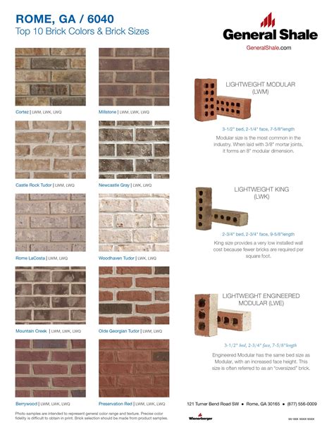 Coosa Mortar Color Chart