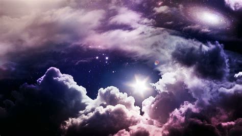 Download Galaxy Cloud Starry Sky Purple Nature Sky Hd Wallpaper