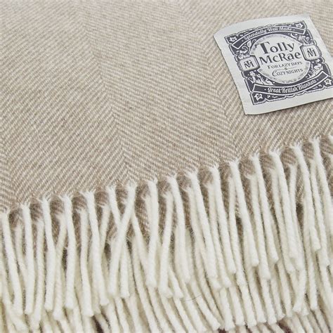 Luxury Fine Merino Wool Throw White Collection By Tolly Mcrae