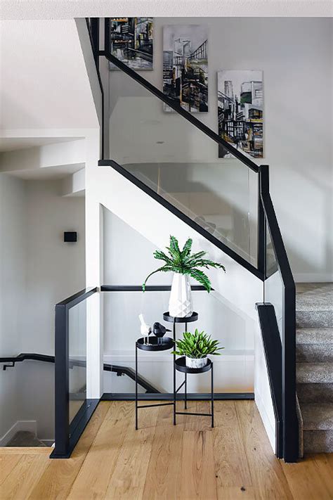 Modern Home Stairs And Railing Glass Panels Custom