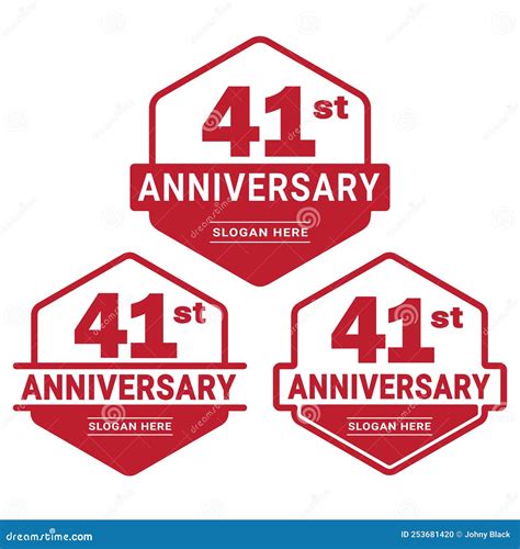 41 Years Anniversary Celebration Logotype 41st Anniversary Logo