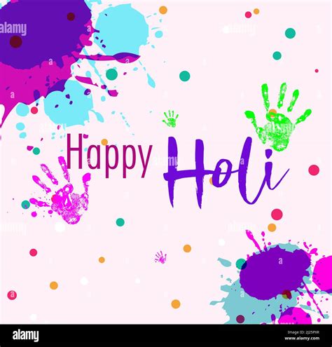 Happy Holi Greetings And Wishes With Bright Joyful Colors Hand Print