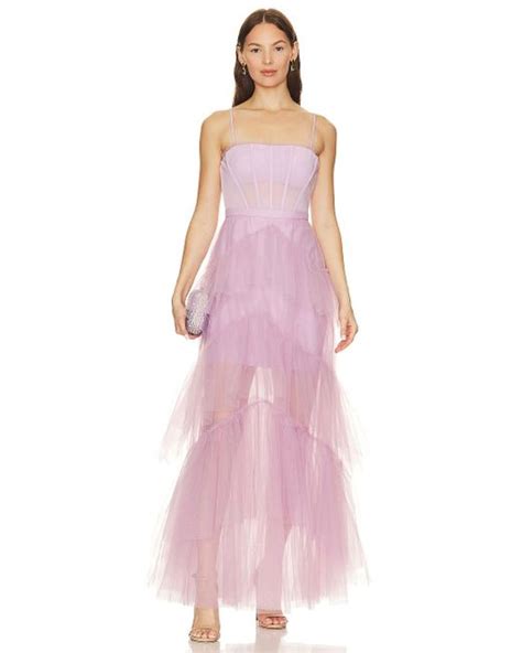 BCBGMAXAZRIA Corset Tulle Gown In Pink Lyst