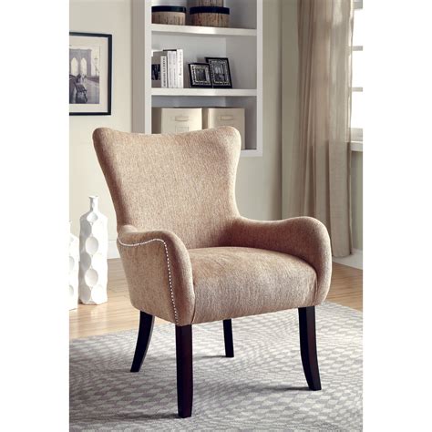 Coaster Company Upholstered Wingback Chair Beige Grey Ebay