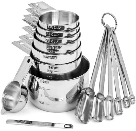Stainless Steel Measuring Cups And Spoons Set 11pcs Hudson Essentials