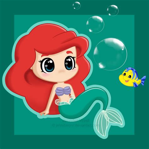 Chibi Ariel Kawaii Disney Disney Fan Art Disney Little Mermaids