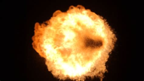 Fire Explosion Isolated On Black Background Slow Motion Stock Footage