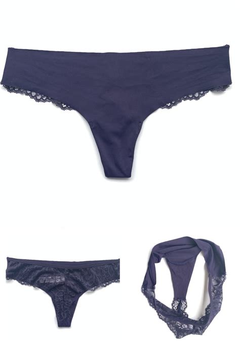 Tight Silk And Lace Purple Thongs Scented Pansy