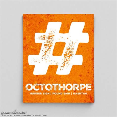 octothorpe hashtag sign pound sign number sign typographic etsy