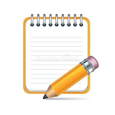 Vector Pencil And Notepad Icon Stock Vector Illustration Of Book