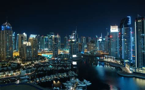 Amazing Dubai Marina Night Wallpaper 2560x1600