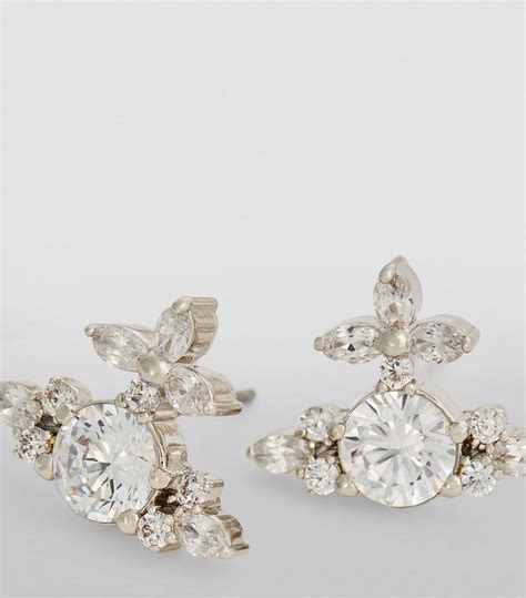 Vivienne Westwood Crystal Embellished Colette Stud Earrings Harrods PH