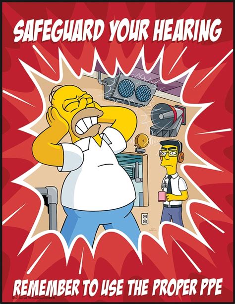 The Simpsons Safety Posters Safeguard Your Hearing Remember To Use