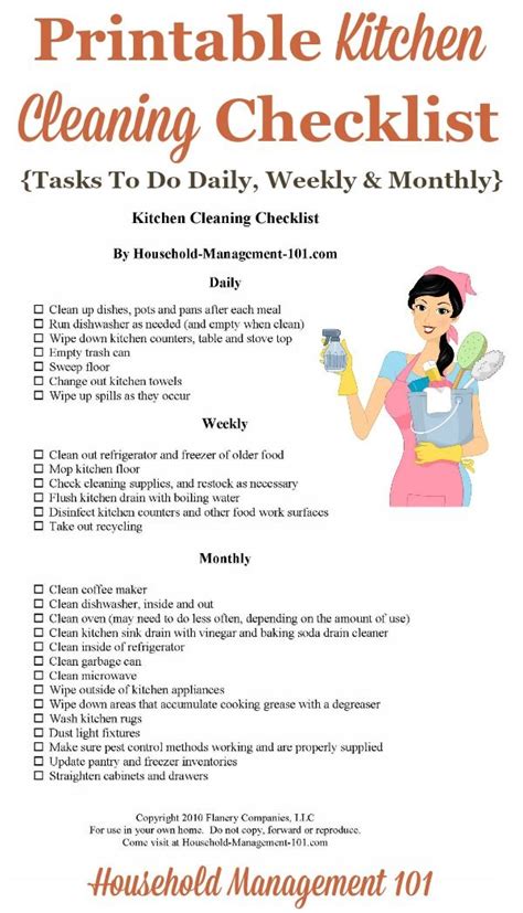 A separate daily cleaning checklist may be needed for each shift, or you may opt to have one central list. Pin on household notebook