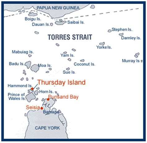 The torres strait islands are a group of at least 274 small islands in torres strait, the waterway separating far northern continental australia's cape york peninsula and the island of new guinea. Torres Strait Islanders / Useful Notes - TV Tropes