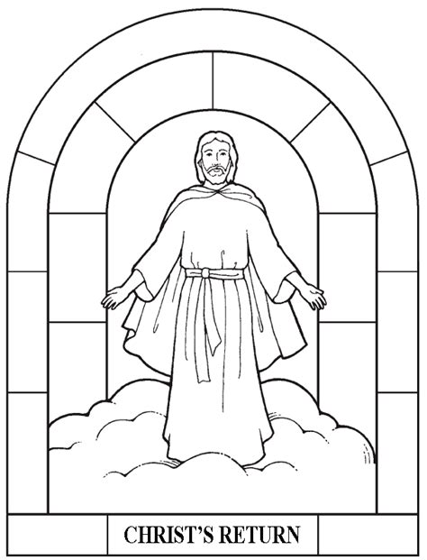 Christ Returns In A Cloud Coloring Page Sermons4kids