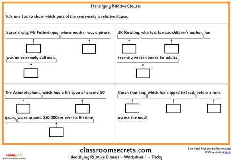 Identifying Relative Clauses Ks2 Spag Test Practice Classroom Secrets