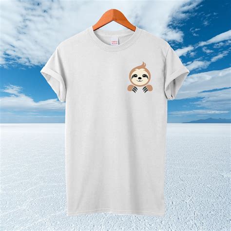 Sloth Fake Pocket Shirt Funny Sloth T Shirt Pocket Print Etsy