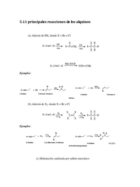 Alquinos Pdf Pdf Química Orgánica Química