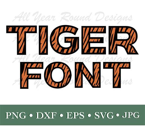Tiger Font SVG PNG DXF Eps File Tiger Alphabet Letters Etsy España