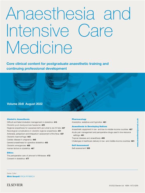 Home Page Anaesthesia And Intensive Care Medicine