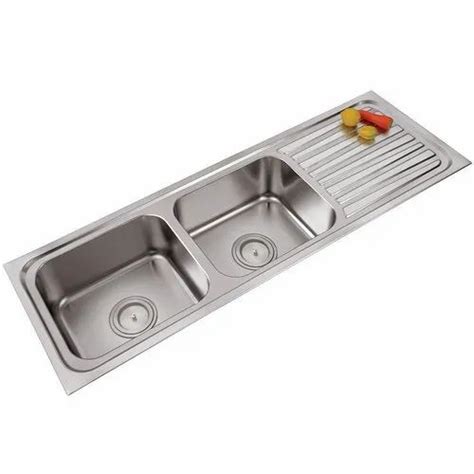 Ss Sink 37x18x8 Bowl Sink With Drain Board Silver Chrome Finish Home