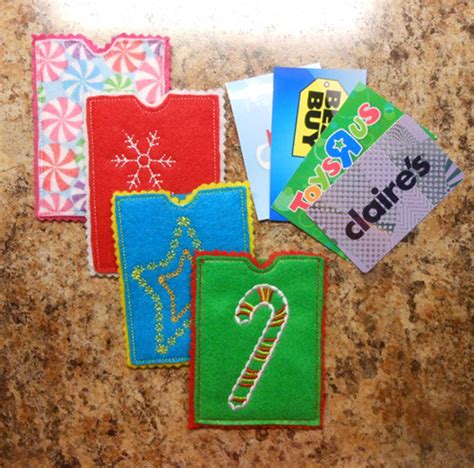 In The Hoop Christmas Felt Gift Card Holder Embroidery Machine Etsy