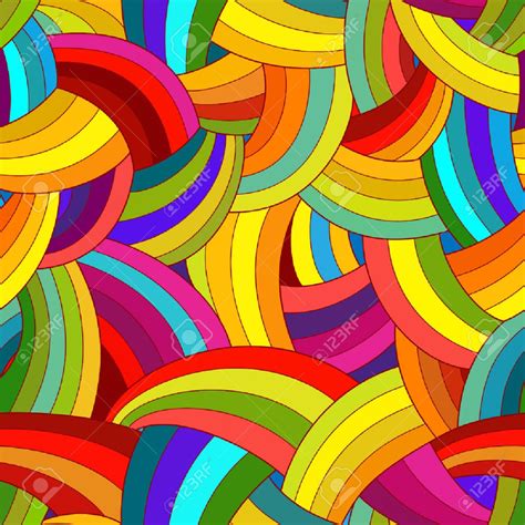 Vector Abstract Seamless Pattern Colorful Rainbow Background Stock