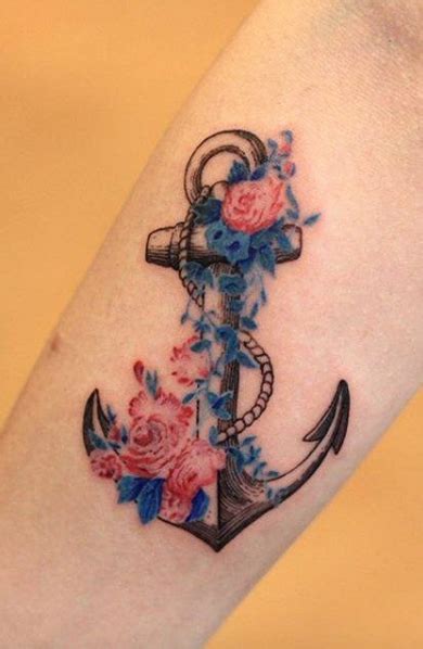 30 Floral Anchor Tattoos For Women Tattooblend