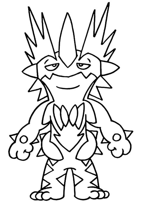 Amped Form Toxtricity Pokemon Coloring Page Free Printable Coloring