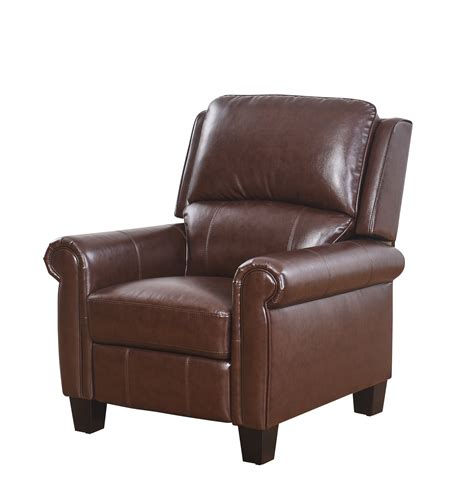 Devon And Claire Cleo Pushback Leather Recliner Brown